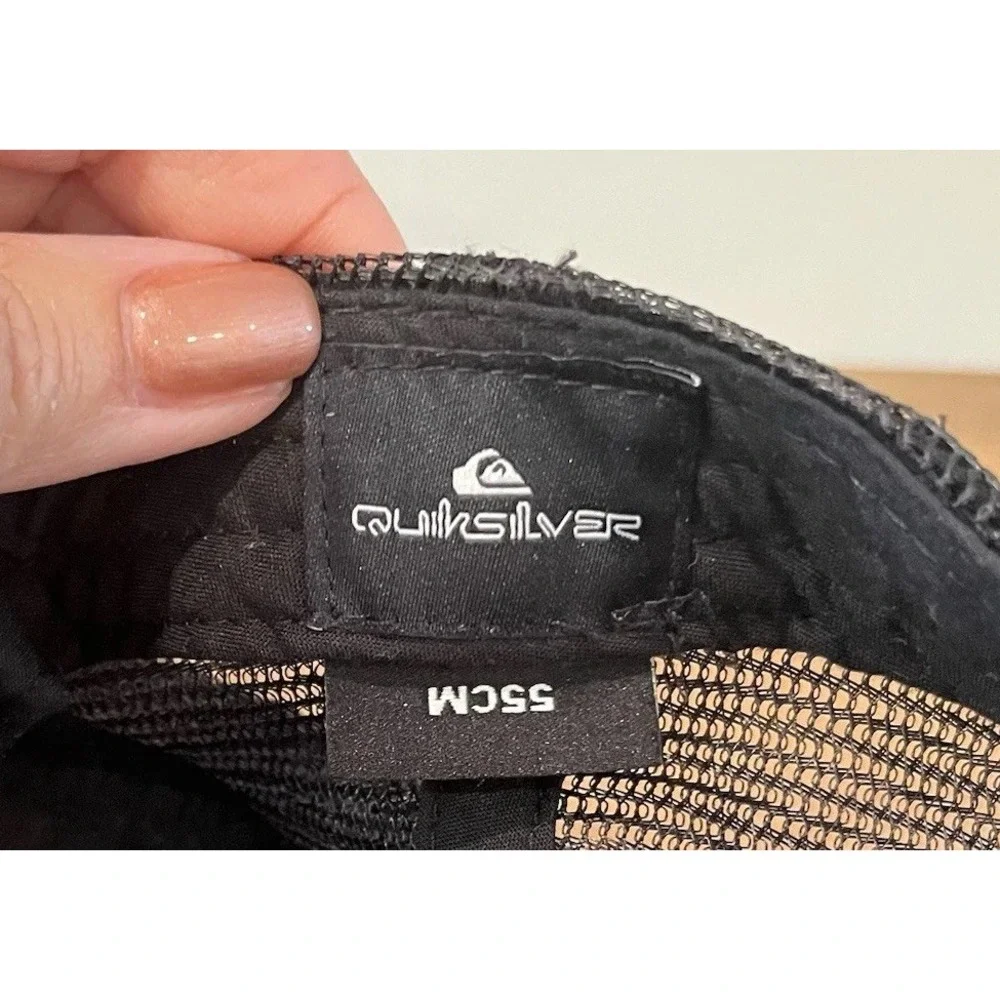 Quiksilver‎ Youth Trucker Hat Palm Leaf Print Mesh SnapBack Cap 55cm Black